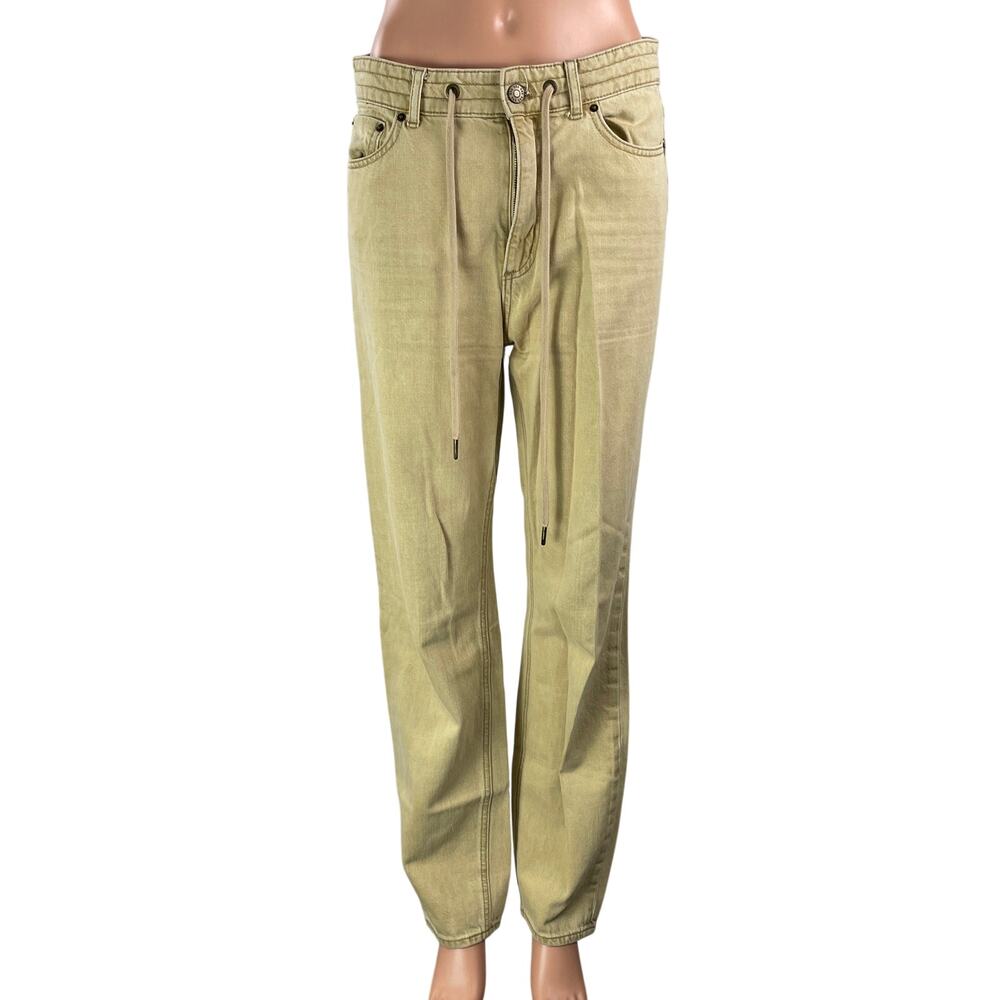 Urban Outfitters BDG Women's Tan Khaki Drawstring Straight Denim Jeans Size 24